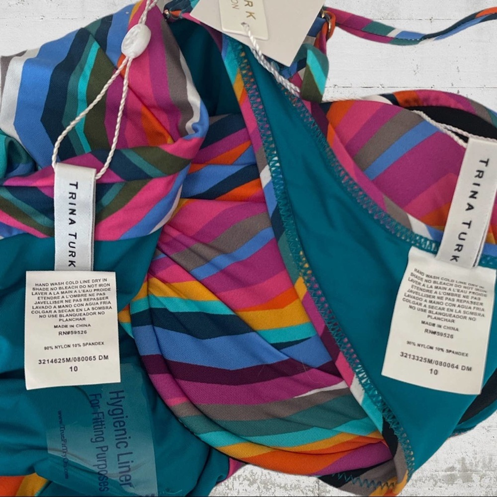 NWT Trina Turk Louvre Swimsuit Bikini Set Size 10 - Picture 14 of 14